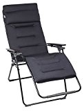 Lafuma LFM3090-6135 gepolsterter Relax-Liegestuhl, klappbar und verstellbar, Futura Air Comfort XL, acier schwarz
