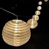 Lampion-Lichterkette mit 25 großen LED-Lampions Ø 15 cm weiß für außen von Gartenpirat®