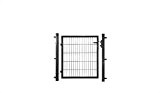 Langlebiges Doppelstabmattenzaun + Gittermattenzaun-Einzel-Tor im lichten Maß von 100 x 80 cm ( Breite x Höhe ) für einen Stahlmattenzaun ...