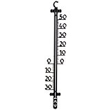 Lantelme 5852 Gartenthermometer 66 cm Analoger Kunststoff Thermometer Farbe schwarz