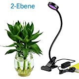 LED Grow Pflanzenlampe von Aokey für Zimmerpflanzen |8w einstellbar 2-Ebene dimmbare Clip Schreibtischlampe mit 360 ° flexibler Schwanenhals für Büro, ...