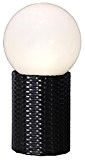 LED-Solar-Kugel mit Sockel in Rattanoptik, Farbe: weiss / schwarz, ca. 20 x 36 cm, 1 warm white LED, mit Solarpanel, ...
