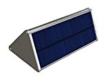 LED Solar Wandleuchten Wasserdicht Rostfrei Aluminum Außenwandleuchte für Garten, Zaun, Terrasse, Haus, Auffahrt, Treppen (Silber-48LED)