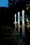 LED-Solarlampe aus Edelstahl und Acrylglas - exklusive hochwertige Gartenbeleuchtung - Blubberleuchte LED Solarleuchte 3er Set Acrylglas Edelstahl weiße LED Leuchten