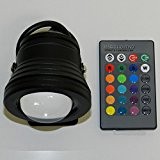 LED Spot- Fassadenstrahler schwarz 10 Watt RGB+IR 230V AC