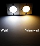 LED Wandeinbauleuchte Casper S 230V 1,5 Watt mit Edelstahl Frontblende Indoor Stiegen-Beleuchtung Treppenstufen- Beleuchtung Schalterdoseneinbau IP20 Lichtfarbe in warmweiß/kaltweiß (Warmweiß)
