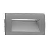 ledscom LED Wand-Einbauleuchte Zibal für außen, grau, kalt-weiß, 140x70mm