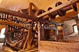 Leinwand-Bild 50 x 30 cm: "Mechanism of old well in castle Kufstein (Austria)", Bild auf Leinwand