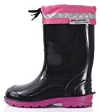 LEMIGO KIM Kinder Gummistiefel Regenstiefel Stiefel Regen Schuhe Farbe:Schwarz/Pink Größe:25