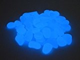 Leuchtsteine Leuchtende Deko Steine 250g ca.80 Steine Blau/Blau 1,5-3,0 cm