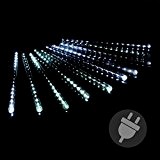 Lichterregen Lichterkette 180 LED Meteor Effekt Party Weihnachten weiß Außen