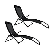 Liegestuhl Beach Chair Sonnenliege im Doppelpack schwarz