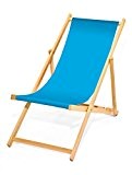Liegestuhl, Holz, ohne Armlehne, klappbar (Hellblau)