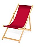 Liegestuhl, Holz, ohne Armlehne, klappbar (Rot)