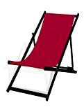 Liegestuhl, klappbar, Aluminium, Sitzbezug Rot, schwarz lackiert