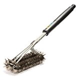LinTimes BBQ Grill Brush, Rust Rwmoval Corrosion and Paint Wire Brush, Cast Iron Cleaner for Heavy Duty