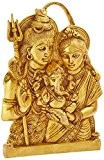 Lord Shiva, Ganesha and Goddess Parvati Wall Hanging - Brass Statue