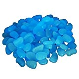 Lucky Will Künstliche Leuchtsteine Leuchtkiesel Leuchtende Kiesel Nachtleuchtende Dekosteine Steine Man-made Pebbles blau 100 Stück