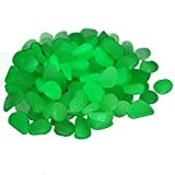 Lucky Will Künstliche Leuchtsteine Leuchtkiesel Leuchtende Kiesel Nachtleuchtende Dekosteine Steine Man-made Pebbles grün 100 Stück
