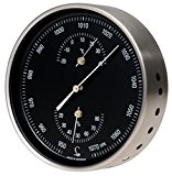 LUFFT Wetterstation - Barometer, kombiniert mit Bimetall-Thermometer und Hygrometer Ø 130 mm - schwarzes Blatt