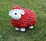 Lustige Tierdeko Schaf bunt versch. Farben auswählbar Garten Deko Tierfigur, Farbe:rot