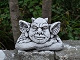 Lustiger Gnome Troll Teufel Fantasiefigur aus Steinguss, frostfest