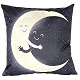 Luxbon Der Mond umarmen die Dunkelheit Kissenbezug Lendenkissen Bettkissen Pillowcase Hülle Cover Haus Sofa Zimmer Auto Dekokissen 45 x 45 ...