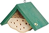 Luxus-Insektenhotels 22614e Insektenhotel für Wildbienen zum Aufhängen, Insektenhaus mit grünem Dach