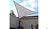 Luxus Sonnensegel Top Qualität dreiecken und Vierecken Wasserdicht von Dekowelten (Grau, 3x3x3m dreieck)
