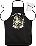 Macho-Grill/Kochschürze/Fun-Schürze inkl. Mini-Shirt/Flaschendeko: Hier grillt der Chef geniale Geschenkidee