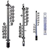 Made In Germany Thermometerset mit 4 Thermometer 47 und 35 und 18 und 16 cm für Innen / Zimmer / ...