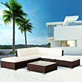 "Mali" POLY RATTAN Lounge Braun Aluminium Sofa Garnitur Polyrattan Gartenmöbel