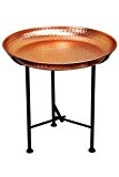 Marokkanischer orientalischer Metall Beistelltisch Klapptisch Teetisch Tisch mit Tablett Mia kupferfarbig - (ø 40cm / H 40cm)