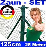 Maschendrahtzaun - SET 125cm 25 Meter lang