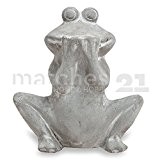 matches21 Frosch Deko-Figur aus Beton für Innen & Außen grau 1 Stk. 15x8x15 cm