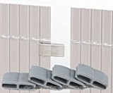 Mattenverbinder für Kunststoff Balkon Sichtschutz von Videx, aluminium farbig, mit 4 Stück pro Beutel