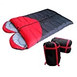 Max & Mix 2 Personen Doppel kühles Wetter Umschlag Schlafsäcke mit Kompression Tasche, Komfort Wärme leicht tragbar, einfach zu Komprimieren für ...
