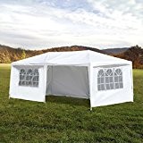 MAXCRAFT Pavillon Partyzelt Gartenzelt Zelt mit Dach für Garten Terrasse Camping Festival 3x6 m weiß inkl. 6 Wänden