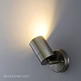 MAXKOMFORT® Aussenleuchte 109B inkl. LED 7W Warmweiß Schwenkbar Wandleuchte Wegeleuchte Wandlampe Aussenwandleuchte Edelstahl GU10 Fassung