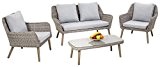 Maze Rattan msc-402020 2-Sitzer Paris Sofa-Set in einem Geflecht - Licht Grau Ton