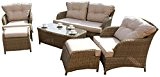 Maze Rattan win-202094 Winchester Cambridge Sofa-Set in eine Abgerundete Weave - Natürliche Spannkraft