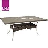 MBM Gartentisch Granit 180x100x73,5cm Mirotex Aluminium Mocca Stone Tisch