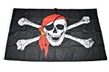 MC TREND® Fahne Flagge Piraten Pirat mit Augenklappe Totenkopf Skull 90 x 150 cm