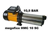 Mehrstufige professionelle Kreiselpumpe megafixx HMC10SC 2200 Watt bis 10,5 BAR - 10 Stufen - Laufräder aus Edelstahl