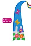 Melinera® Gartenfahne Windspiel Flagge Schmetterling - 146cm Höhe