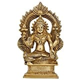 Messing Statue Lakshmi Göttin Idol Hundu Puja Diwali 6,5 Inch