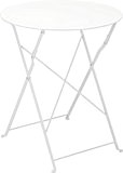 Metall Bistrotisch Ø 60 cm in weiß - Platz sparend zusammenklappbarer Gartentisch / Beistelltisch