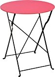 Metall Klapptisch rund Ø 60 cm mit Metallgestell - pink - witterungsbeständiger Biergartentisch