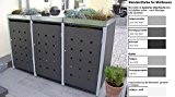 Metall Mülltonnenbox für 3 Tonnen RAL grau / anthrazit, Müllcontainer, Müllbox. Made in Germany. # Größe: Für 3 Tonnen bis ...
