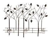 Metall-Wandbild mit Glas-Teelichthalter für Garten, Terrasse, Wintergarten oder Indoor
